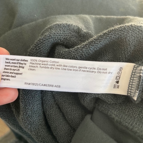 EILEEN FISHER Sz XL Organic Cotton Terry Crop Sweat Pants In Eucalyptus Pull On - Picture 10 of 10